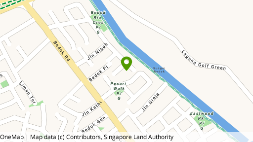Map showing the location of Bedok Pesari