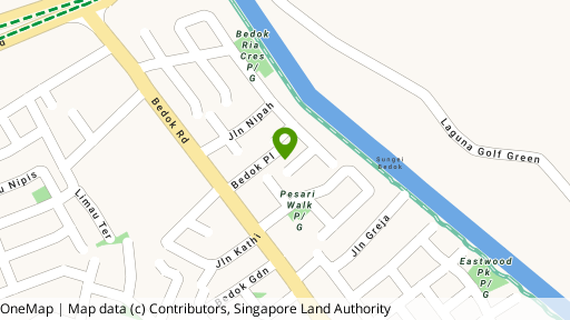 Map showing the location of Bedok Grove