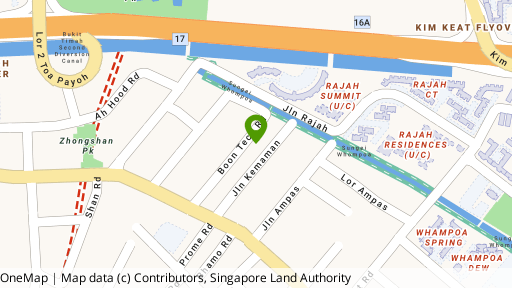 Map showing the location of Boon Teck Apartment
