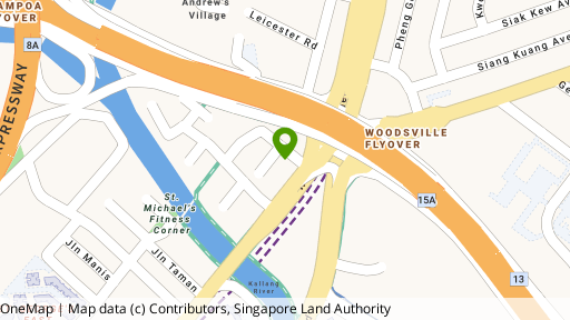 Map showing the location of Opal Suites