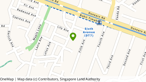 Map showing the location of Sixth Avenue Ville