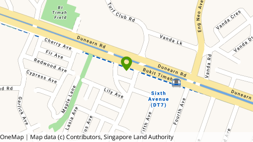 Map showing the location of Sixth Avenue Centre