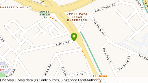 Map showing the location of 129A Upper Paya Lebar Road