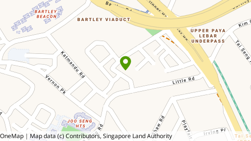 Map showing the location of Oasis Garden