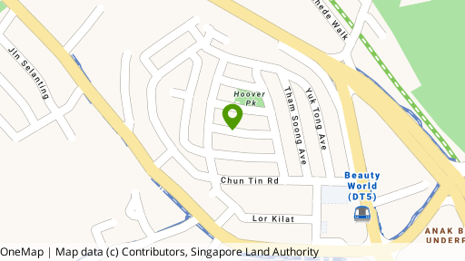 Map showing the location of Hoover Park