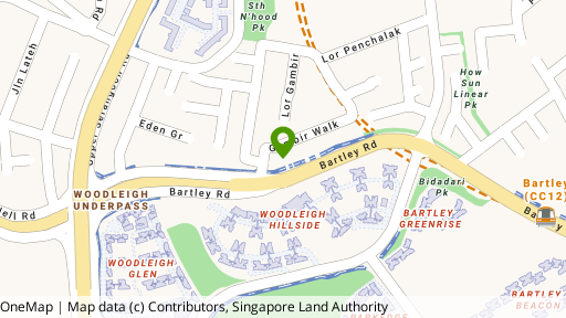 Map showing the location of 39C Bartley Road