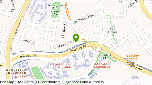 Map showing the location of Gambir Ridge