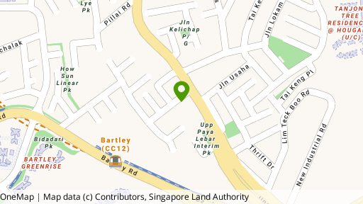 Map showing the location of 319 Upper Paya Lebar Road