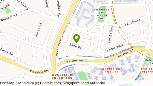 Map showing the location of 8 Eden Grove