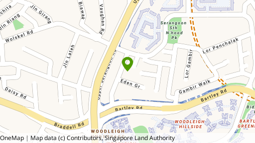 Map showing the location of Eden Crest
