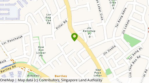 Map showing the location of 345B Upper Paya Lebar Road