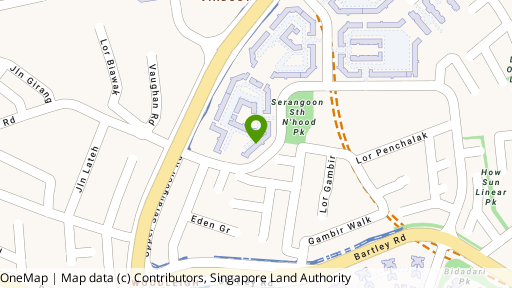 Map showing the location of 90B Lorong 27 Geylang
