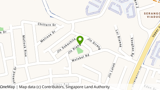 Map showing the location of 15A Jalan Riang