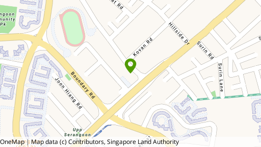 Map showing the location of 1 Yio Chu Kang Road