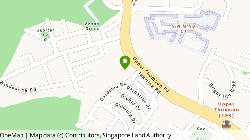Map showing the location of Three 11