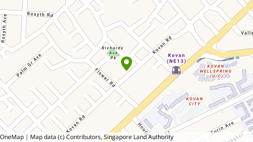 Map showing the location of Kovan Garden