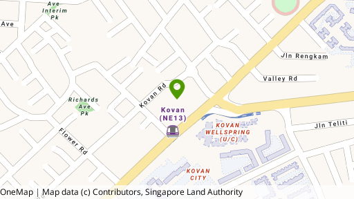 Map showing the location of Kovan Residences