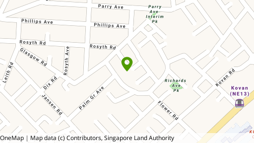 Map showing the location of Treasure Gardens