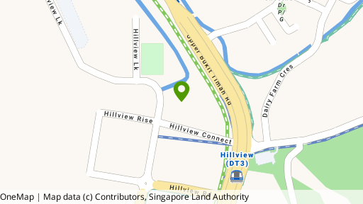 Map showing the location of Hillview Park