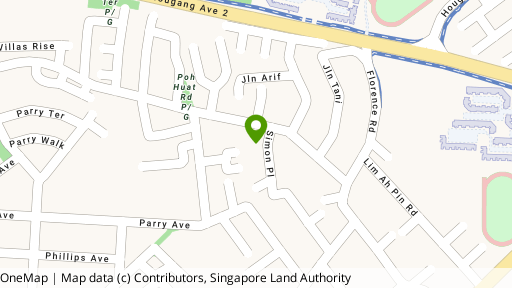 Map showing the location of Simon Court
