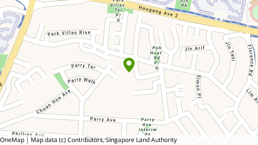 Map showing the location of Parry Gardens