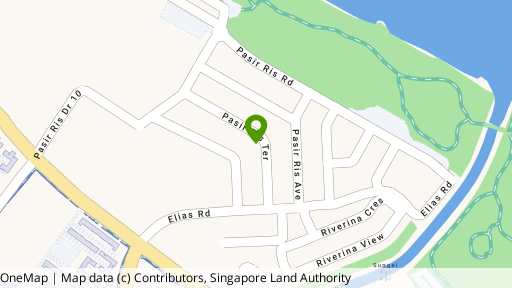 Map showing the location of Pasir Ris Beach Park