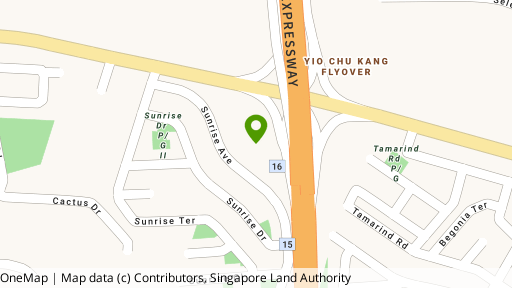 Map showing the location of Sunrise Gardens