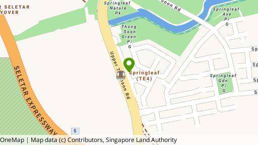 Map showing the location of Upper Thomson Road