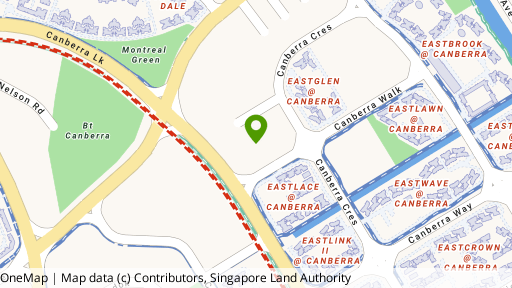 Map showing the location of Parc Canberra
