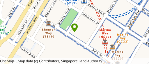 Map showing the location of Marina One/ The Heart