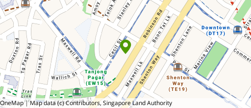 Map showing the location of Robinson Square