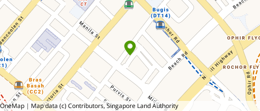 Map showing the location of Bugis Cube