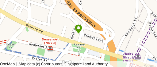 Map showing the location of Orchard Plaza