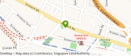 Map showing the location of Orchard Shopping Centre