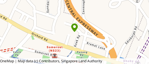 Map showing the location of Cuppage Plaza