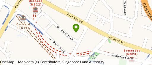 Map showing the location of Ngee Ann City