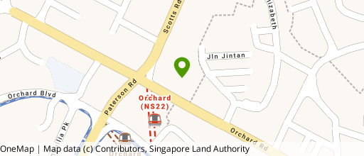 Map showing the location of Singapore Marriott Tang Plaza Hotel