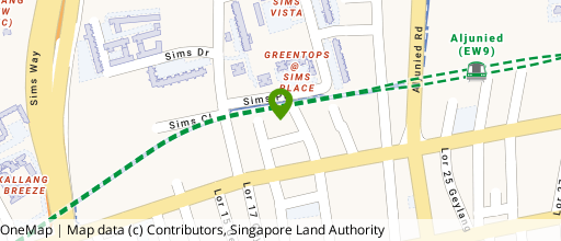 Map showing the location of Space 21