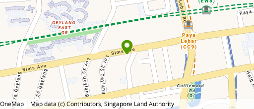 Map showing the location of Sims Avenue Centre