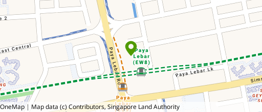 Map showing the location of Paya Lebar Square