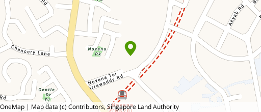 Map showing the location of Mount Elizabeth Novena Hospital