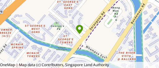 Map showing the location of St George's Road