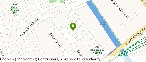 Map showing the location of Bedok Market Place