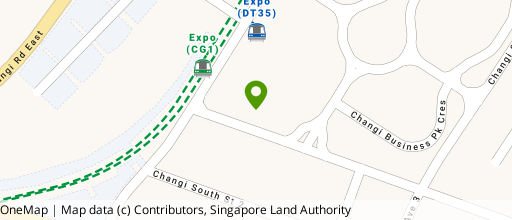 Map showing the location of One @ Changi City