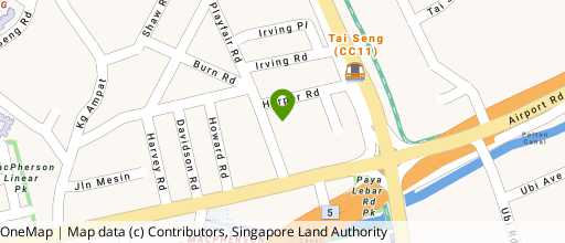 Map showing the location of Food Point @ Tai Seng