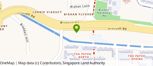 Map showing the location of 351 on Braddell