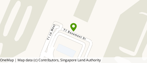Map showing the location of Changi Airport
