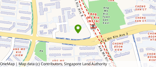 Map showing the location of AMK Hub