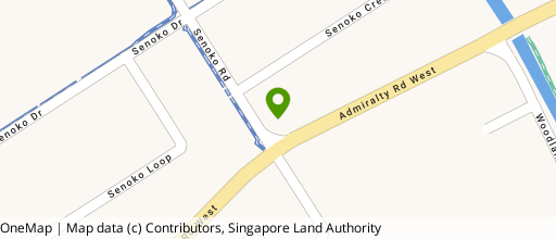 Map showing the location of Senoko Food Connection